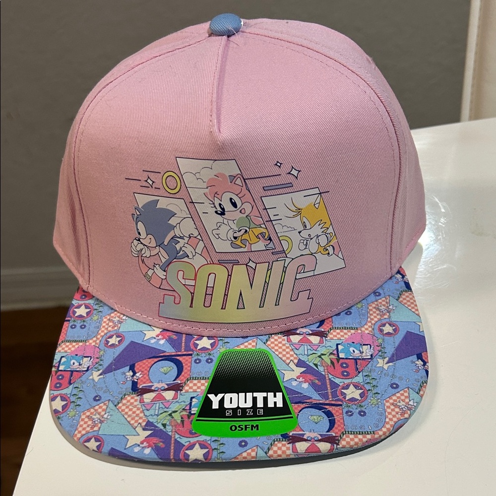 Sonic Kids Pink and Blue Graphic Cap - One Size - NWT